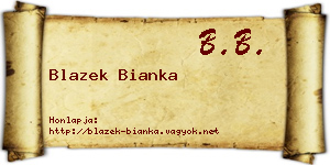 Blazek Bianka névjegykártya